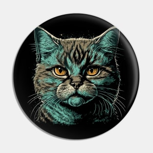 Cool Cat Face Design For Cool Man Cool Girl Gangster Pin