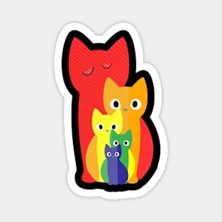 Purrfectly Colorful: The Rainbow Cat Magnet