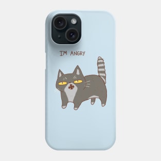 Funny gray cat is angry Phone Case