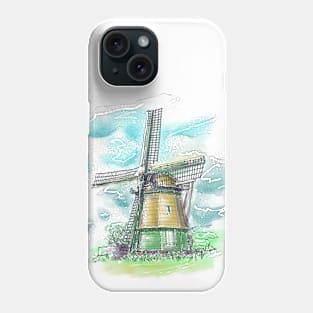 Watercolor Art Windmill Phone Case