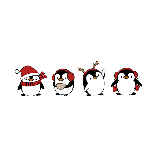 Cute Penguin Christmas Winter Nature Xmas Party Tee For Kids by William