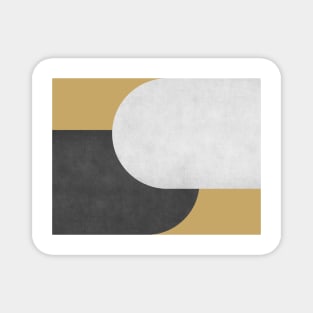 Half Circle Colorblock - Gold Black and White Magnet