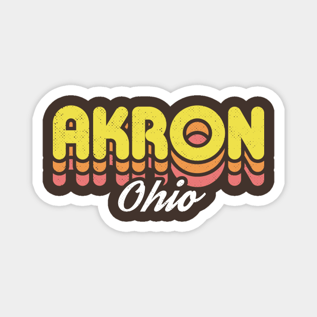 Retro Akron Ohio Magnet by rojakdesigns