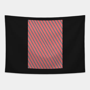 Living Coral Diagonal Stripes Tapestry