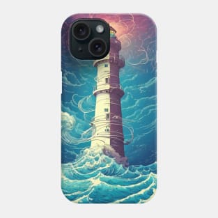 Lighthouse In A Celestial Storm Phone Case