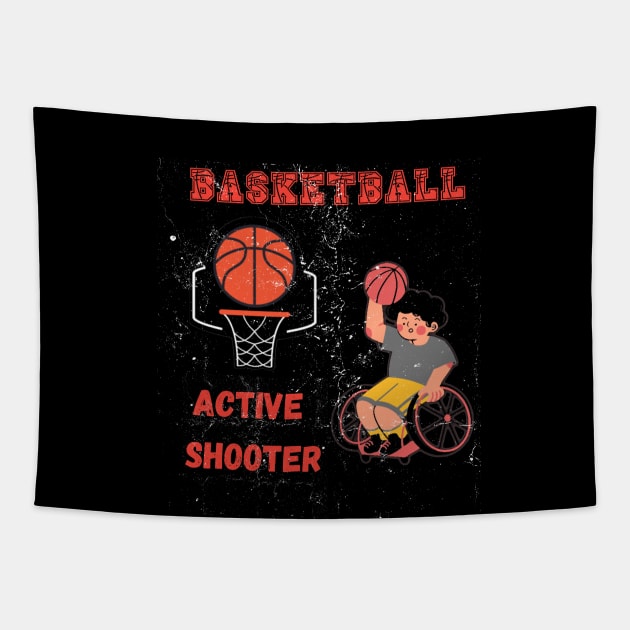 Active Shooter Basketball Tapestry by malbajshop