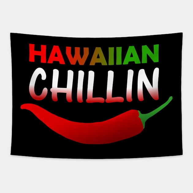 Hawaiian Chillin Chili Pepper Pun Tapestry by Jahmar Anderson