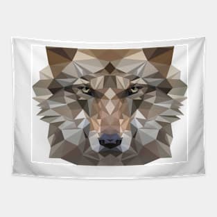 Geometric Wolf Tapestry