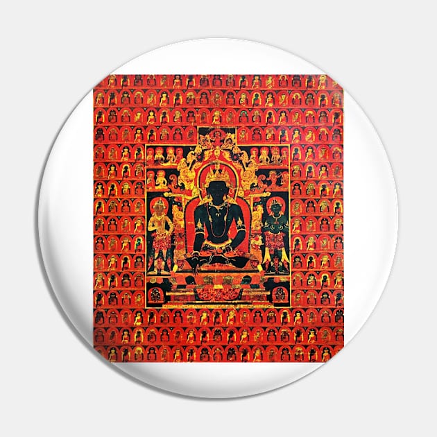 Akshobya Buddha Tibetan Buddhist Thangka Art Pin by TammyWinandArt