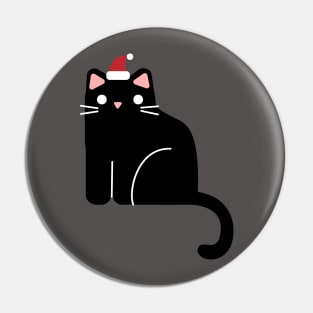 Christmas cat with a Santa hat Pin