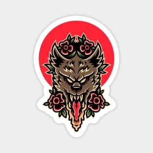 Wolf N' Roses Magnet