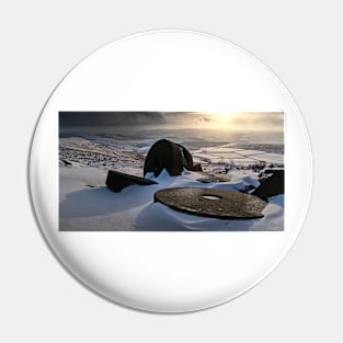 Abandoned Millstones at Stanage Edge in Winter Pin