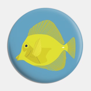 Yellow tang fish illustration Pin