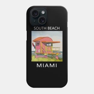 South Beach Lifeguard Tower in Miami Florida - Welshdesigns Phone Case