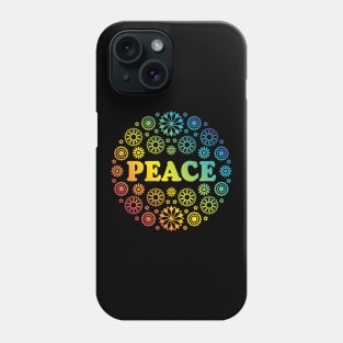 Peace Flowers Rainbow Phone Case