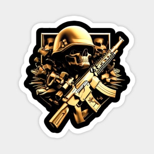 Skull and gun Magnet