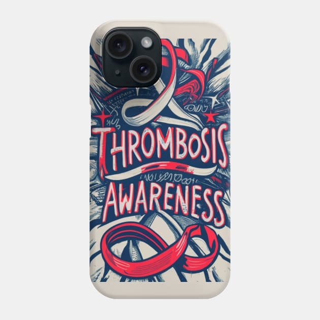 Thrombosis Awareness Ribbon Retro Background Phone Case by Seeds of Authority