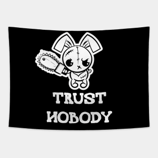 Trust Nobody Grumpy Voodoo Bunny Tapestry