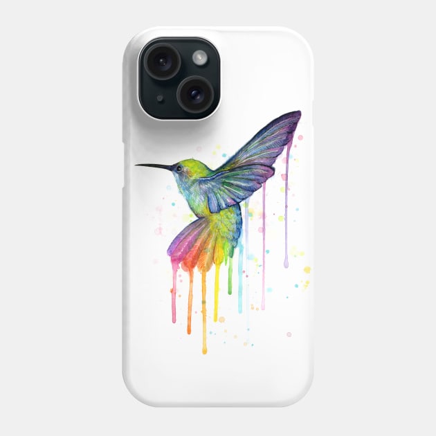 Rainbow Hummingbird Phone Case by Olechka