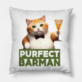 Just a Purrfect Barman Cat Pillow