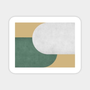 Half Circle Colorblock - Gold Green and White Magnet