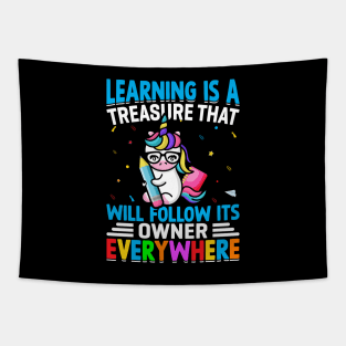 Learning Is A Treasure That Will Follow Its Owner Everywhere - Back to School Tapestry