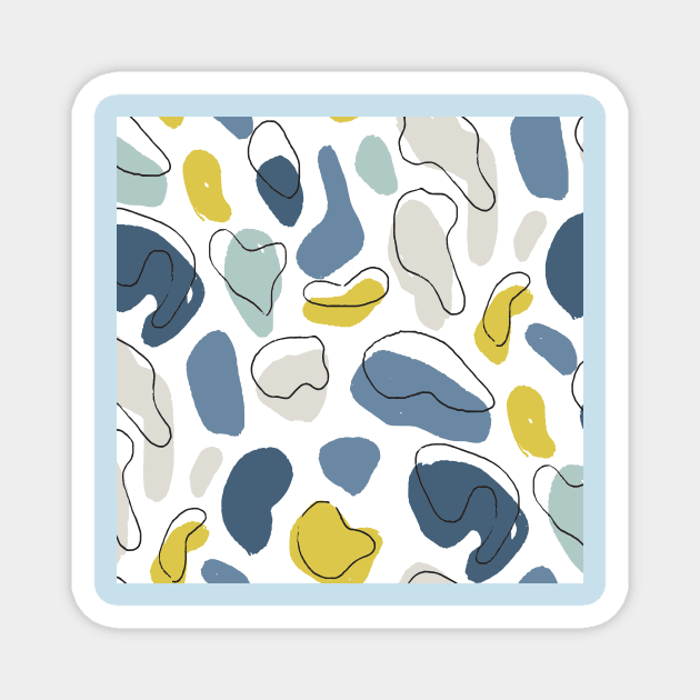 Ocean Solid Color Pebbles Magnet by Carolina Díaz