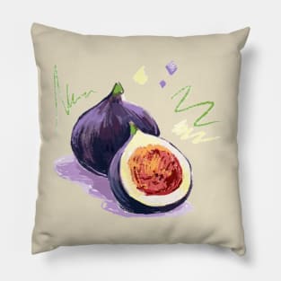 Fig Hand Drawn Pillow