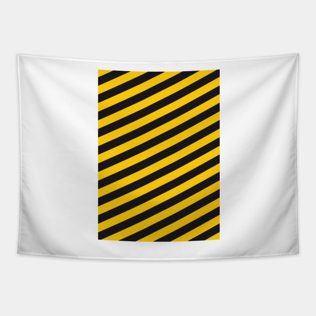 Watford Yellow and Black Angled Stripes Tapestry by Culture-Factory