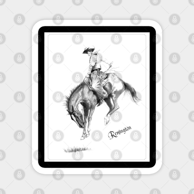 Western Remington Horse Magnet by pencilartist