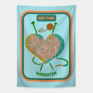 Knitting gangster orange-green Tapestry