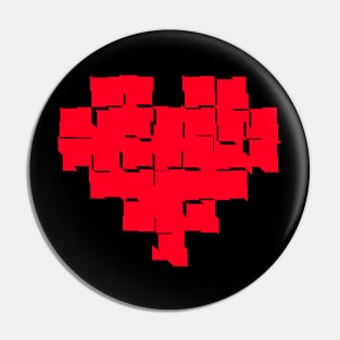 Red heart pieces Pin