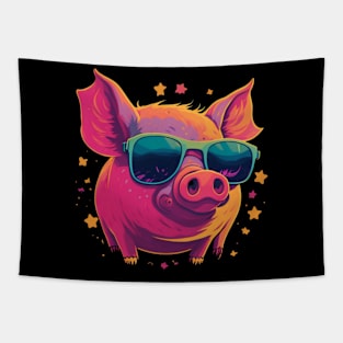 Pig in sunglasses Tapestry