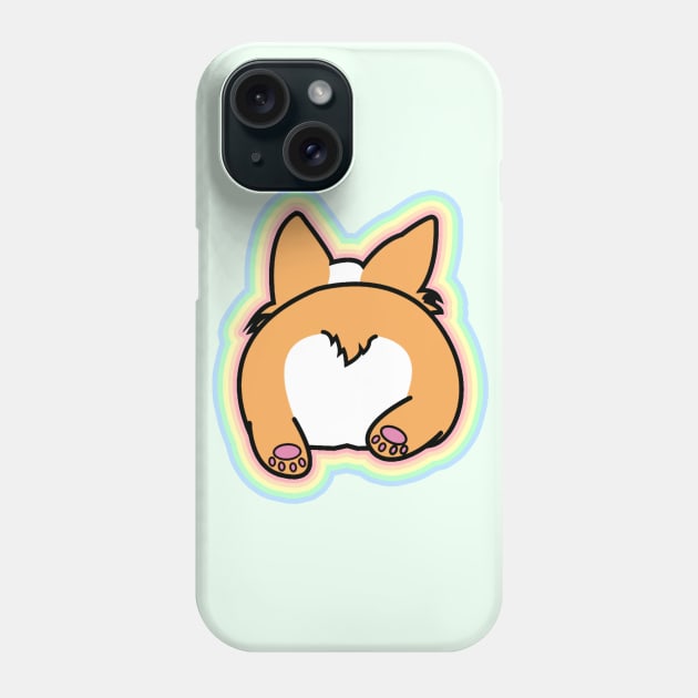 pastel color Cute Corgi Butt Phone Case by Vintage Dream