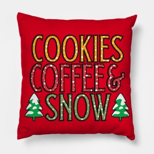 Cookies, coffee, snow for Christmas holidays Pillow