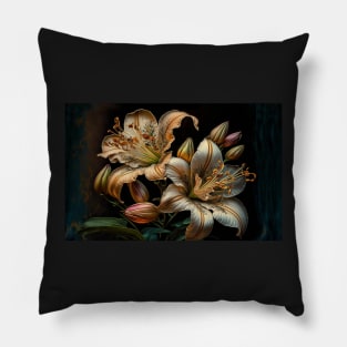 Rococo Style Lilies Pillow