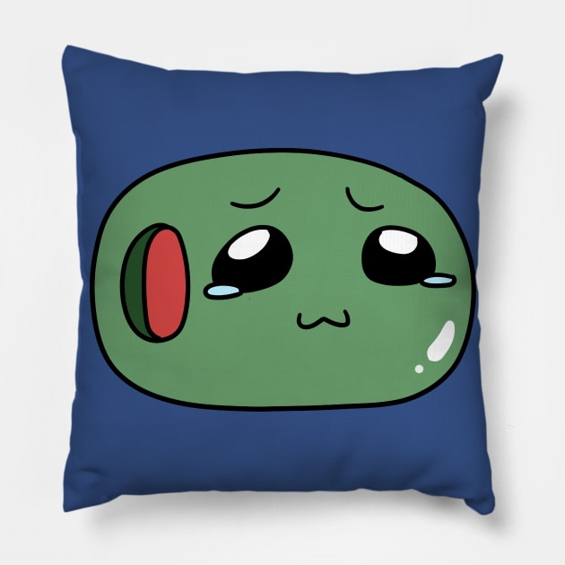 Cute Teary Olive Pillow by saradaboru