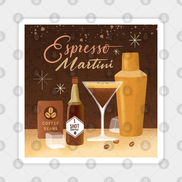 Espresso martini Magnet by Salty Siren Studios