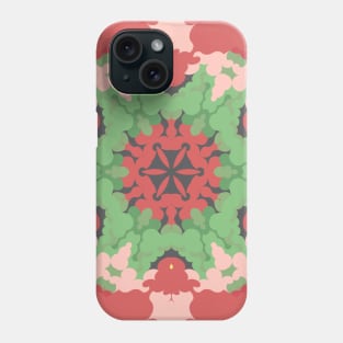 Retro Mandala Flower Green and Red Phone Case