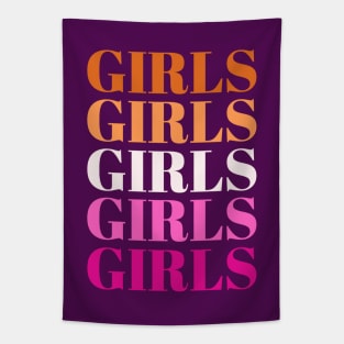 "Girls Girls Girls" Lesbian Pride Tapestry