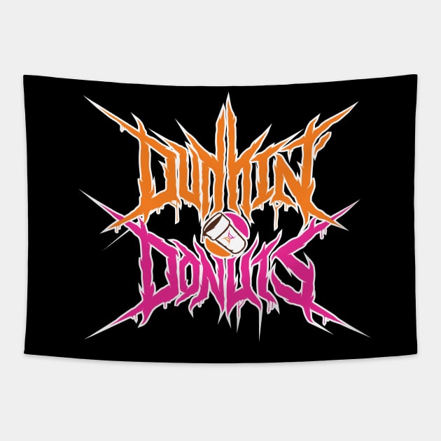 Death Metal Donut Logo Tapestry by UnluckyDevil