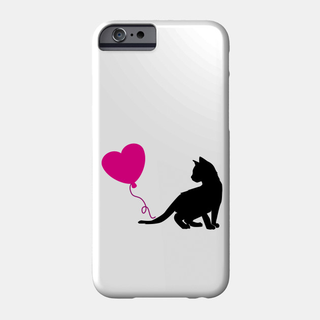 Kitty And Heart Shaped Balloon Cat Phone Case Teepublic