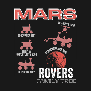 Mars Rovers family tree space exploration design T-Shirt