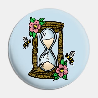 Pocket Bee Hourglass Pin