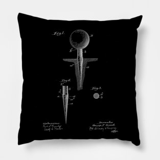 Golf Tee Vintage Patent Drawing Pillow