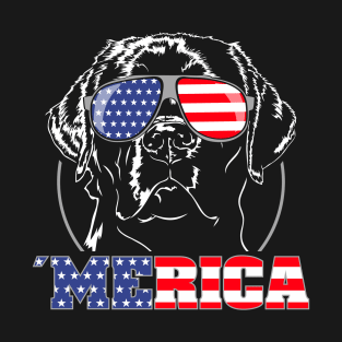 Proud Labrador Retriever American Flag Merica dog T-Shirt