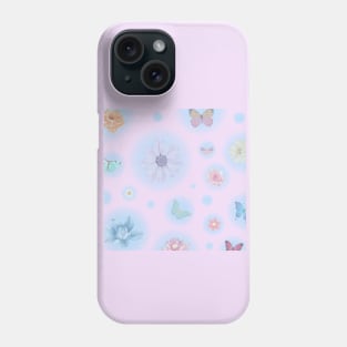 Transparent Bubbles, Butterfly, Flowers Phone Case