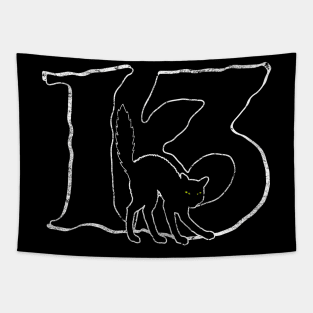 Black Cat 13 - B&W Tapestry