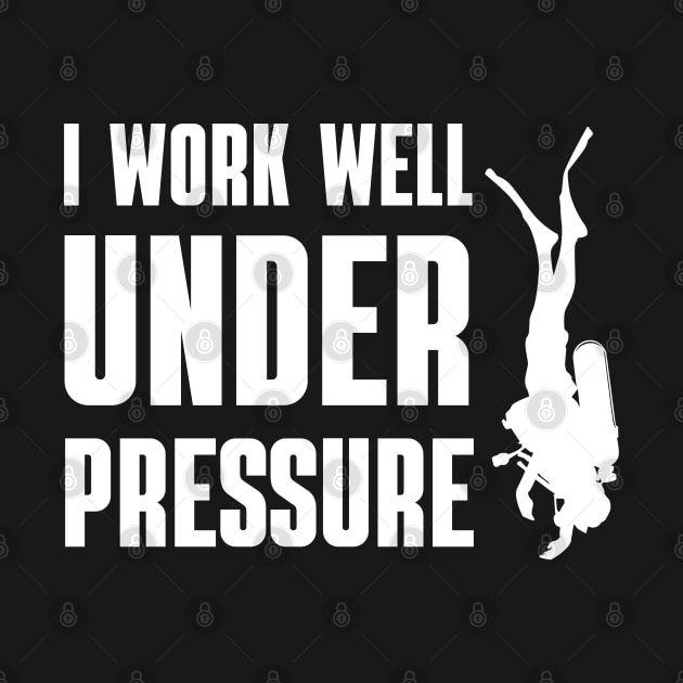 "I work well under pressure" diving humorous text by in leggings