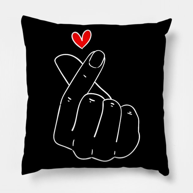 K-Pop Finger Heart Pillow by deanbeckton